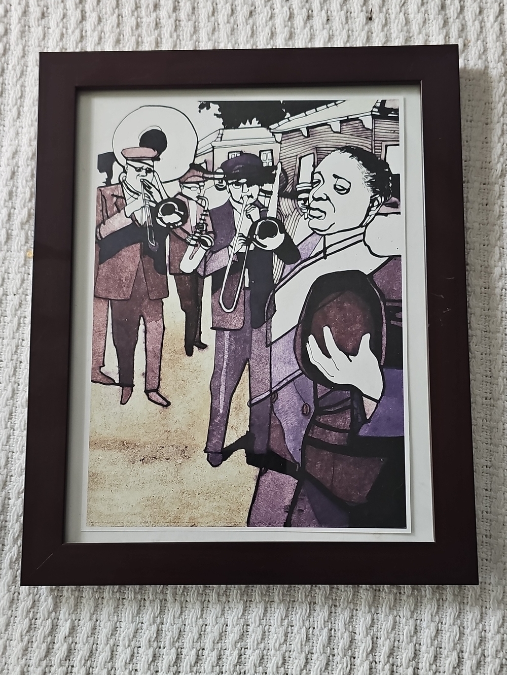 Framed Jazz Band Wall Art Print in Purple and Black